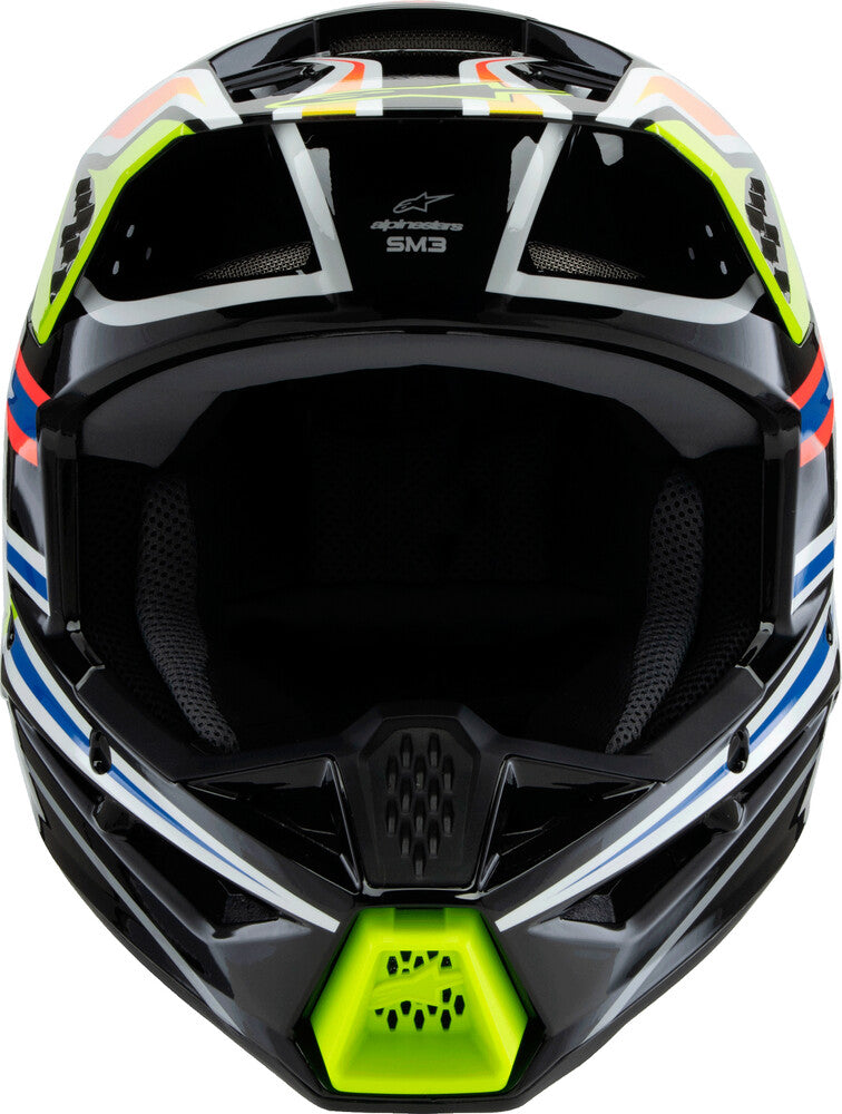 Sm3 Youth Wurx Helmet Blk/Ylw Fluo/Blue/Red Ys - alpine star - 482-00087YS