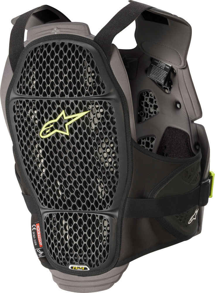 A-4 Max Chest Protector Blk/Anth/Fluo Ylw Xs/Sm - alpine star - 482-62120