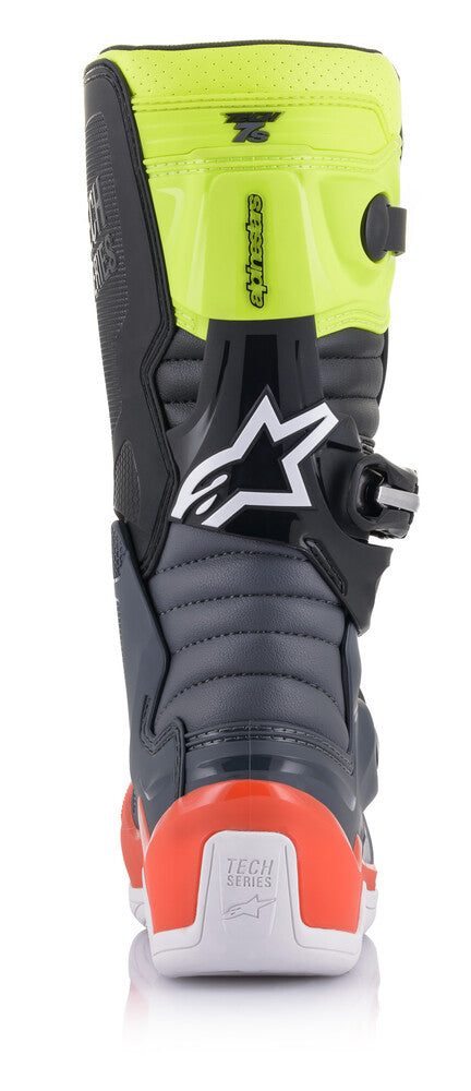 Tech 7s Boots Dark Grey/ Red Fluo/Yellow Fluo Sz 06 - alpine star - 482-261506