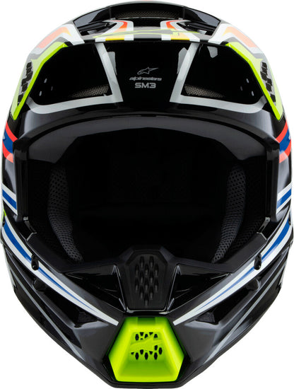 Sm3 Youth Wurx Helmet Blk/Ylw Fluo/Blue/Red  Ys - alpine star - 482-00087YS