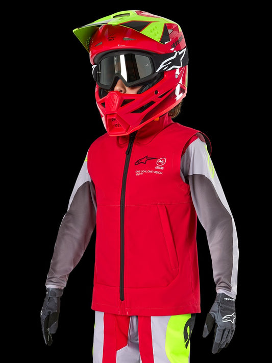 Youth Techstar Softshell Vest Bright Red Lg - alpine star - 482-00060L