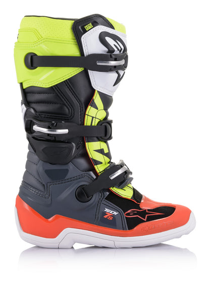 Tech 7s Boots Dark Grey/ Red Fluo/Yellow Fluo Sz 05 - alpine star - 482-261505